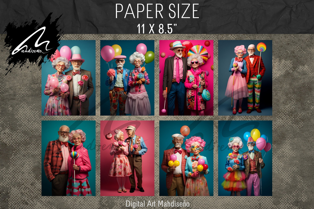Sassy Old Couple Paper Pack, a Person Illustration by Digital Art Mahdiseño (Photo 3 of 9)