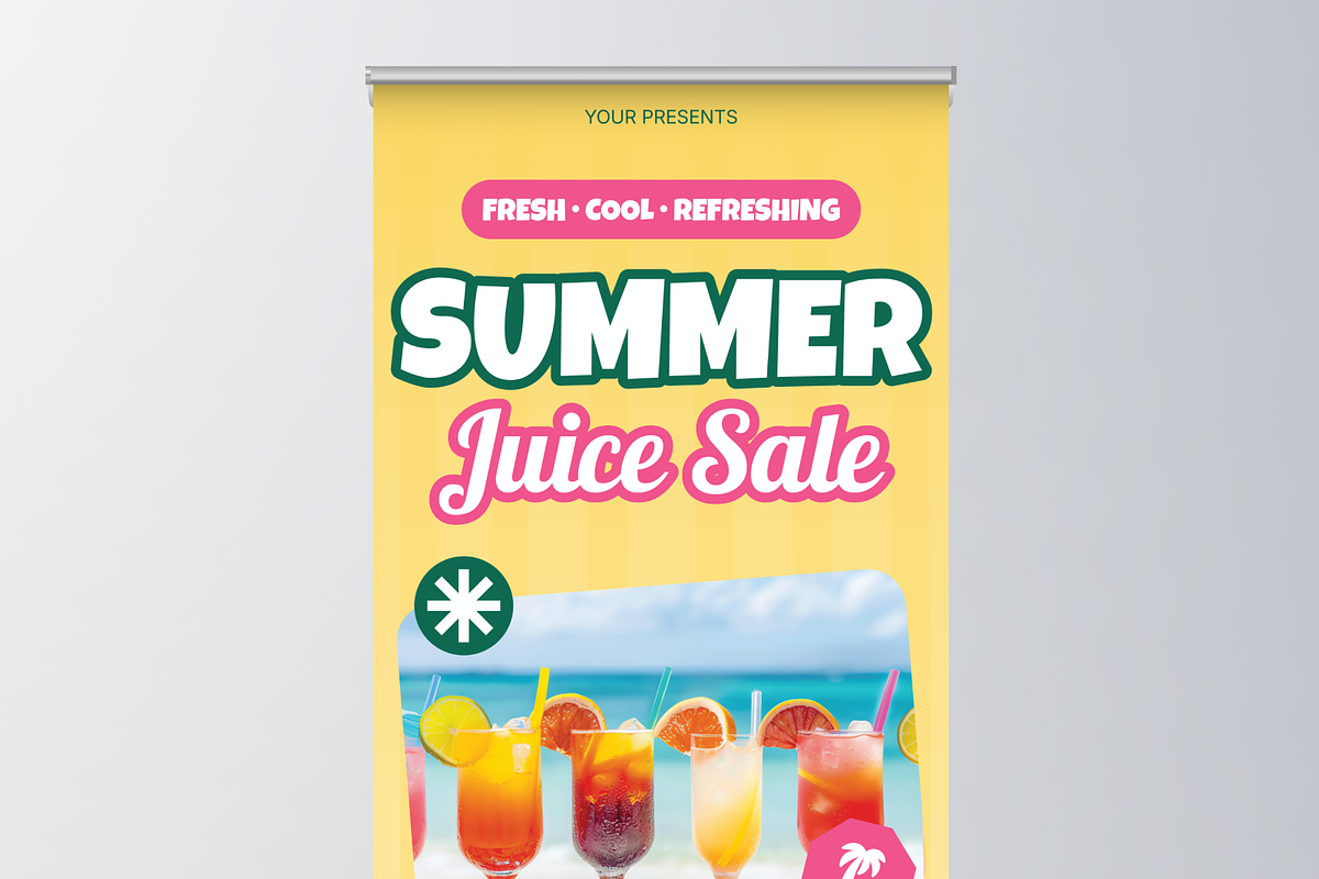 Summer Juice Sale Roll Up Banner, a Flyer Template by Annora Studio (Photo 3 of 6)