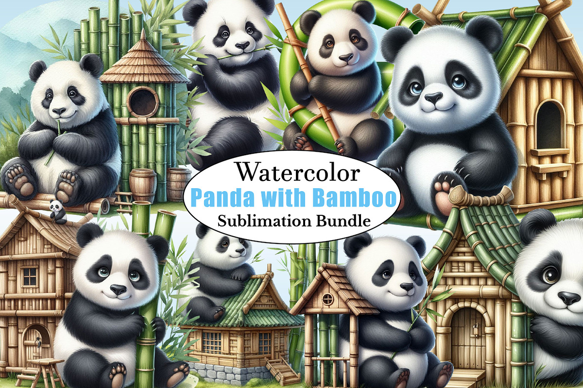 Panda with Bamboo Sublimation PNG, a Graphic by CitraGraphics (Photo 1 of 6)
