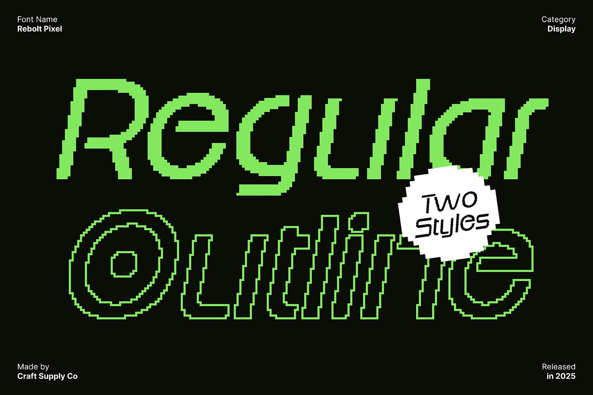 Rebolt Pixel, a Sans Serif Font by Craft Supply Co. (Photo 4 of 8)