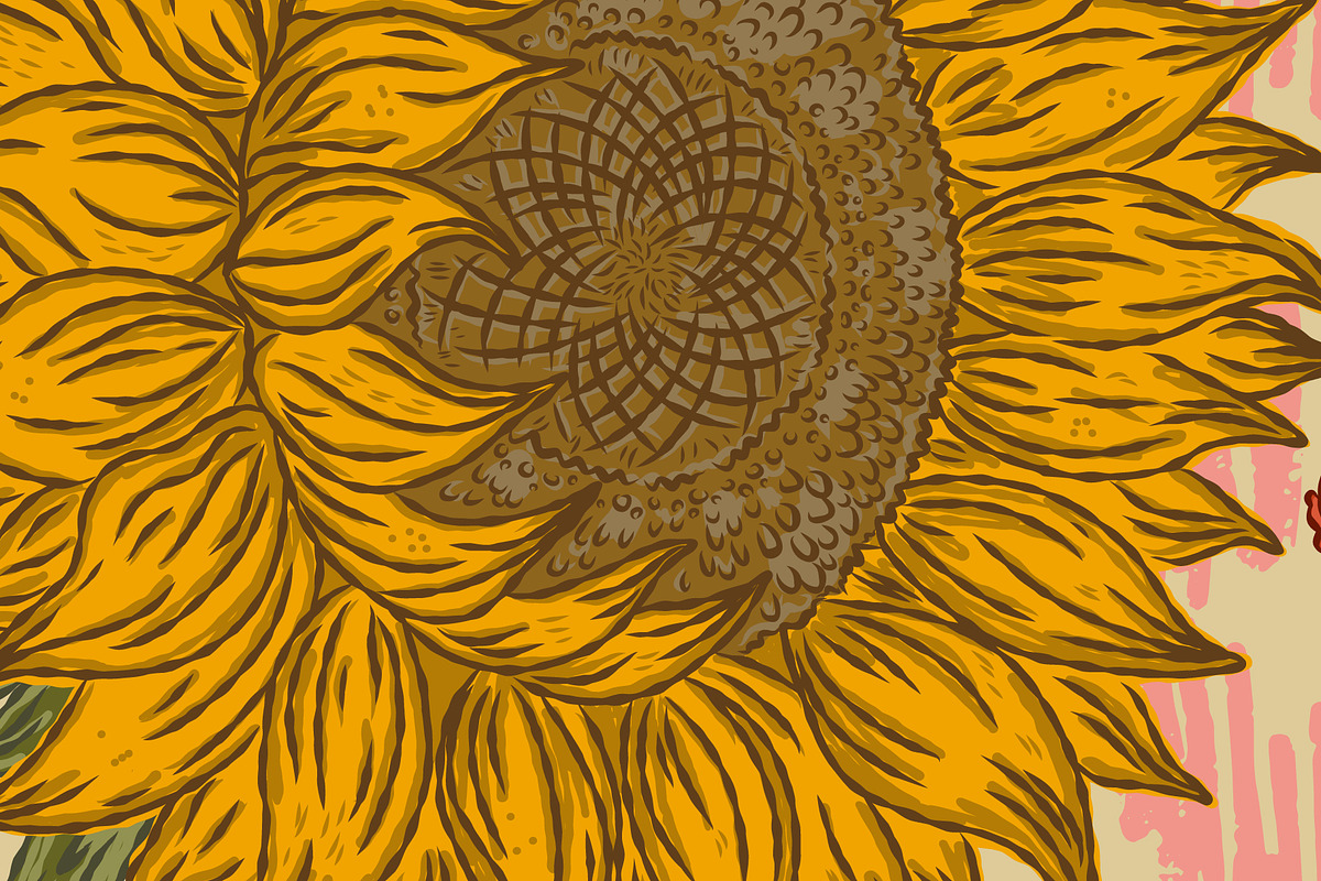 Sunflowers Cranberries and Hen, a Pattern Graphic by NayaChu (Photo 6 of 9)