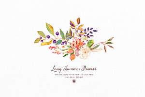 Long Summer Flowers - Watercolor Set