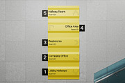 Wall Mounted Wayfinding Sign Mockup, an Advertising Mockup by herutage (Thumbnail 3 of 6)