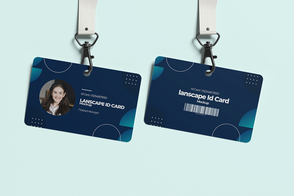 ID Card Landscape Mockup, an Advertising Mockup by xavier_studio (Photo 3 of 5)
