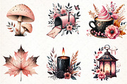 Watercolor Pink and Black Autumn, an Illustration by Pixels.Craft (Thumbnail 3 of 7)