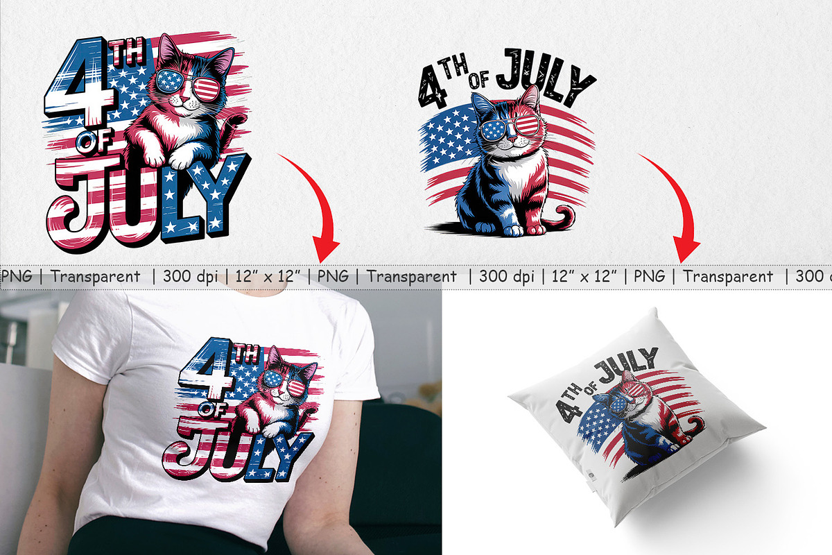 4th of July Cat, a Graphic by Artnoy (Photo 3 of 5)