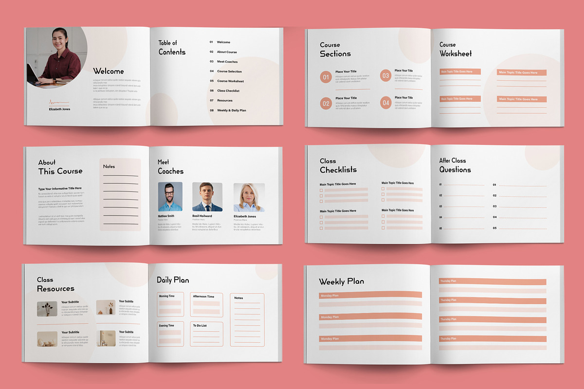 Elegant Course Workbook Design preview 3