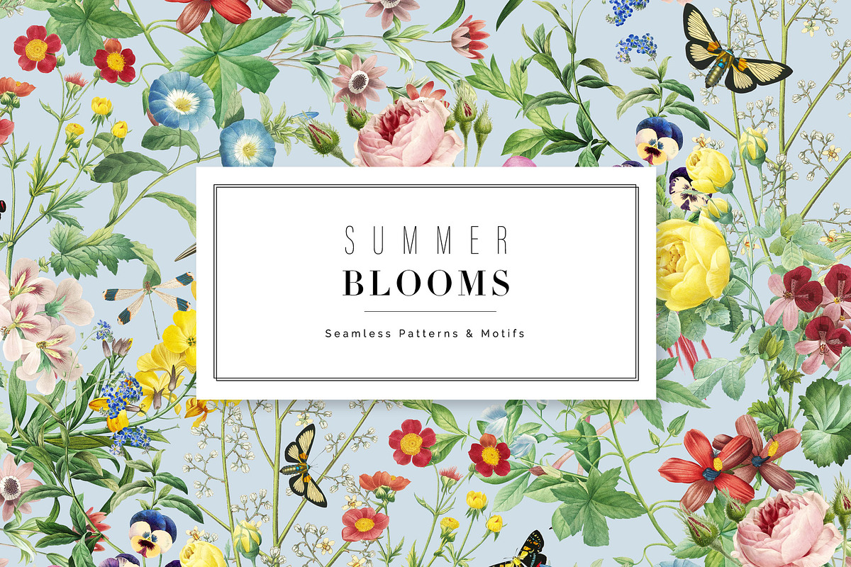 Summer Bloom Seamless Prints & Motif, a Pattern Graphic by TSTUDIO (Photo 1 of 10)
