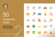 Economic Crisis Flat Multicolor Icon, an Icon by IconBunny (Thumbnail 1 of 2)