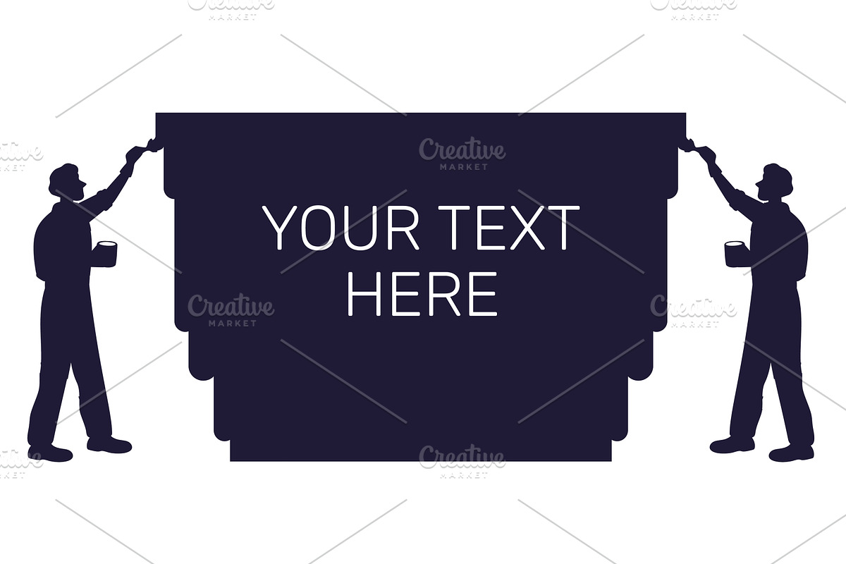 Workman painting wall with text, an Illustration by Vectorbuum