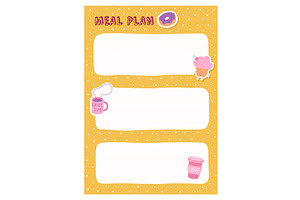 Planner List. Meal Plan, Frame For