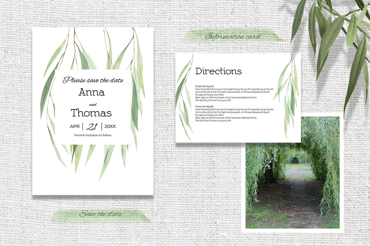 Wedding Set Under a Green Willow, an Illustration by Olga Koelsch (Photo 3 of 10)