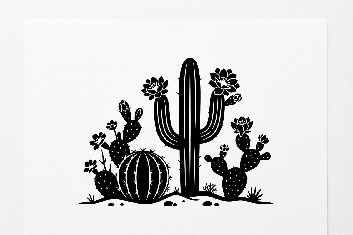 60 Desert Cactus Floral Silhouette, a Seasonal Illustration by Amazin_art (Photo 9 of 24)