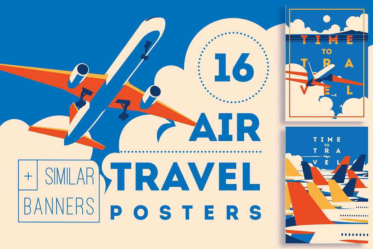 16 AirTravel Illustrations, a Decorative Illustration by Alexander Baidin (Photo 1 of 12)