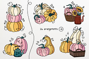Pumpkins & Autumn Decor Set, a Seasonal Illustration by Panna Limon Store (Thumbnail 5 of 10)