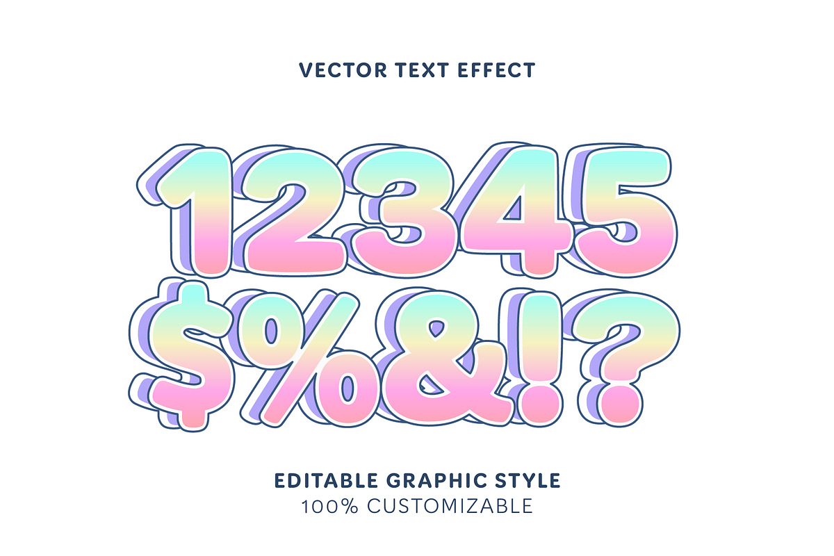 Pastel Gradient Bubble Text Effect preview 2