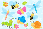 Cute Garden bugs Clipart, an Animal Illustration by Avenie Digital