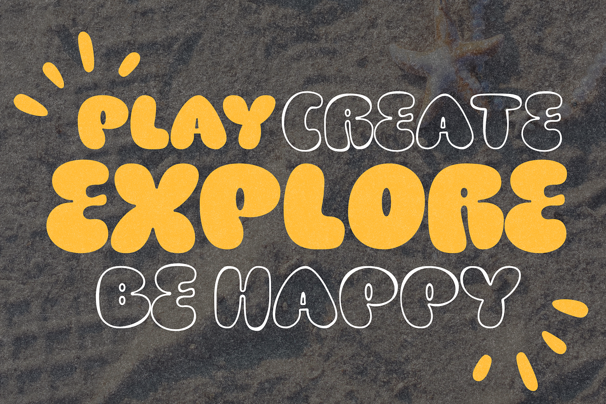 Onidel – Bold Bubble Display Font, a Sans Serif Font by MaikoHatta (Photo 4 of 9)