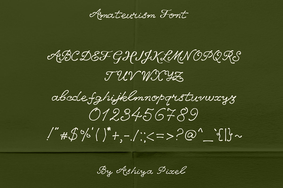 Amateurism Vintage Cursive Font, a Script Font by Ashiya Pixel (Photo 5 of 7)