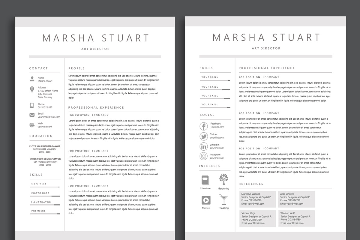 Elegant MS Word Resume Template, a Resume Template by Rustype (Photo 3 of 7)