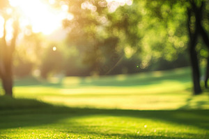 Sunrise over a tranquil green field, a Photo by Beautiful things