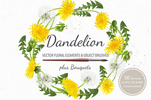 Vector Object Brushes.Dandelion.