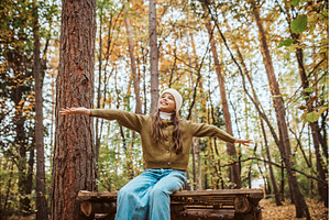 Outdoor portrait of cute young girl, a Person Photo by HalfPoint