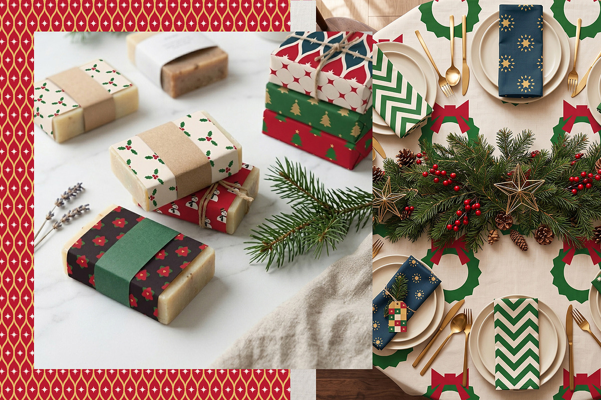 Geometric Holiday Christmas Patterns, a Pattern Graphic by Sonulkaster (Photo 9 of 13)