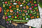 Summer Nature Objects & Symbols Set, a Seasonal Illustration by BALABOLKA (Thumbnail 1 of 4)