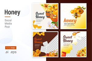 Honey Social Media Post Design