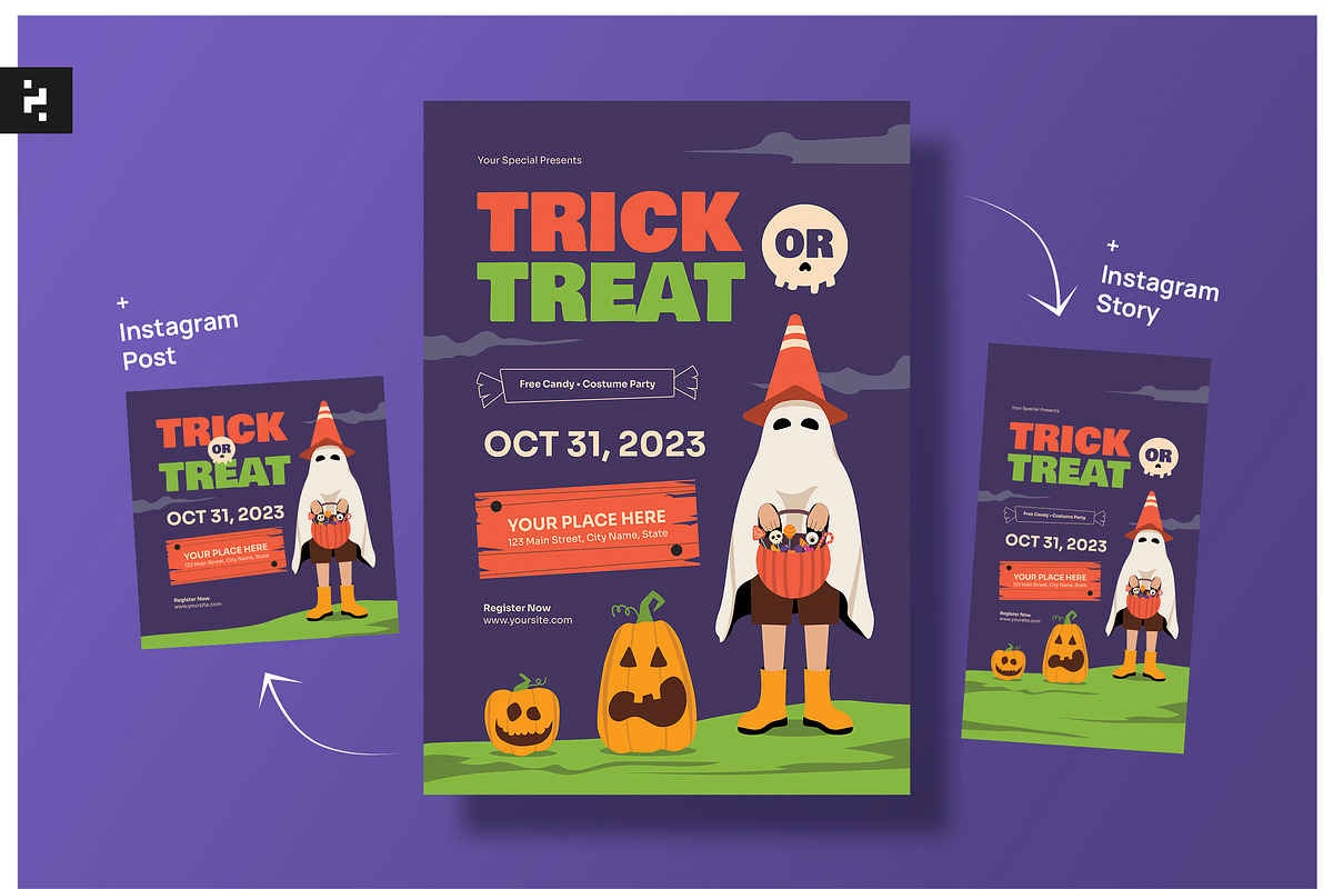 Trick or Treat Flyer, a Flyer Template by Neermana (Photo 1 of 4)