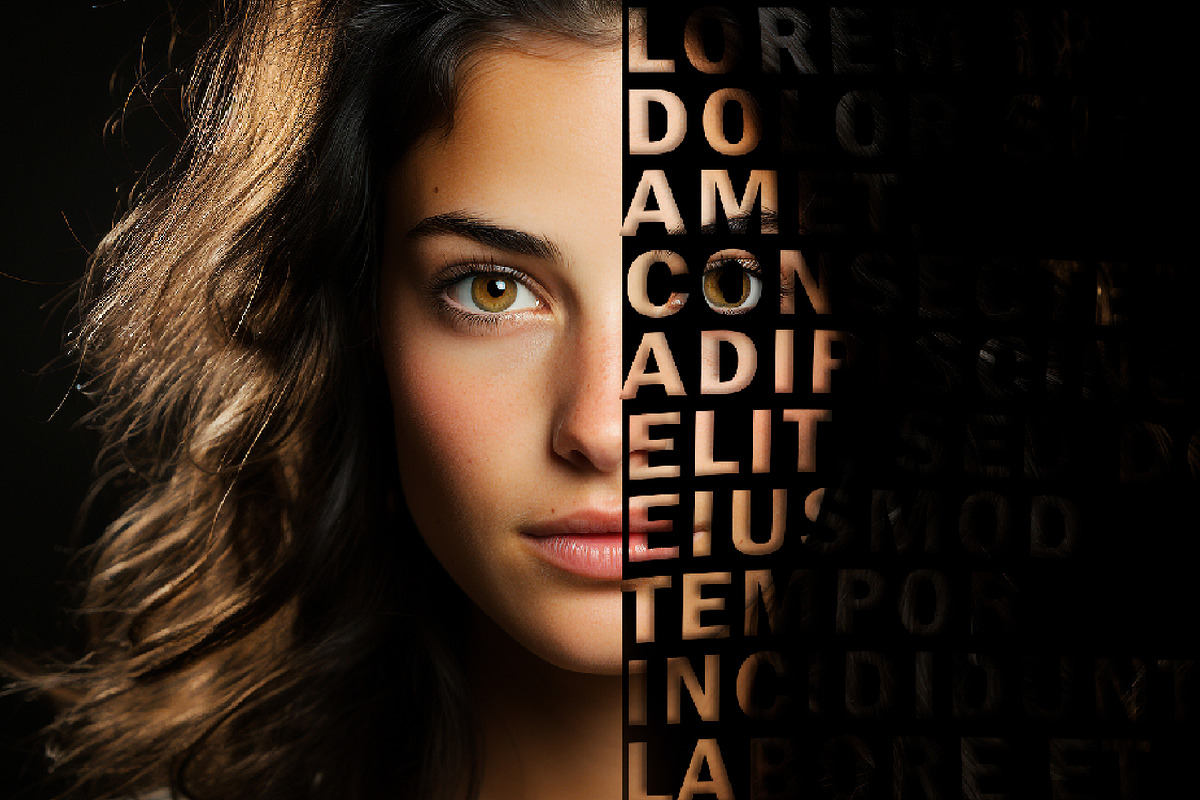 Half Identity Portrait Photo Effect, a Brushes & More by studiogstock (Photo 1 of 2)