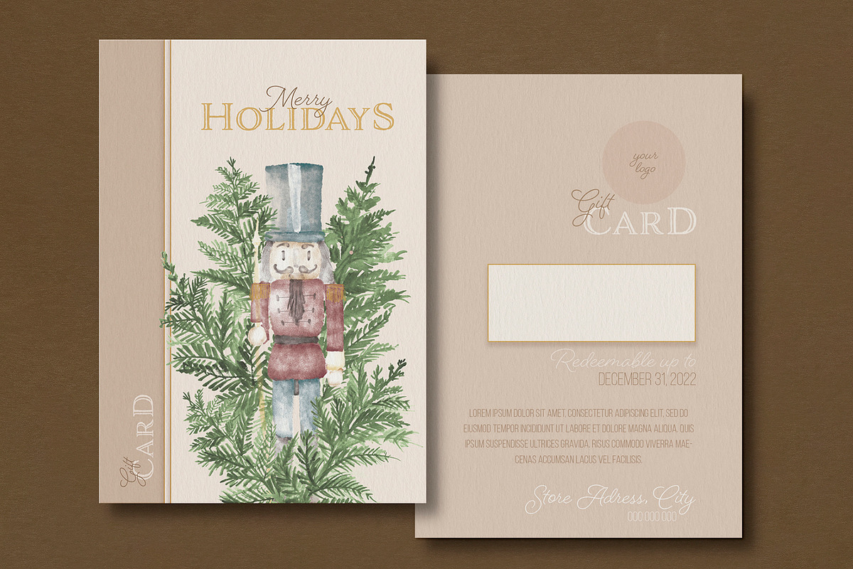 Christmas Holiday Gift Card, a Flyer Template by McLittle Stock (Photo 2 of 2)