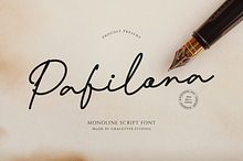 Pafilona | Monoline Script