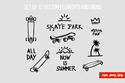 Skateboard Park Sticker & Patterns, a Sport Illustration by Sopelkin (Thumbnail 2 of 9)