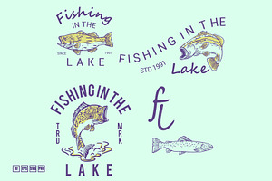 Badge Logo Fishing Club, a Sport Illustration by kalehstudio