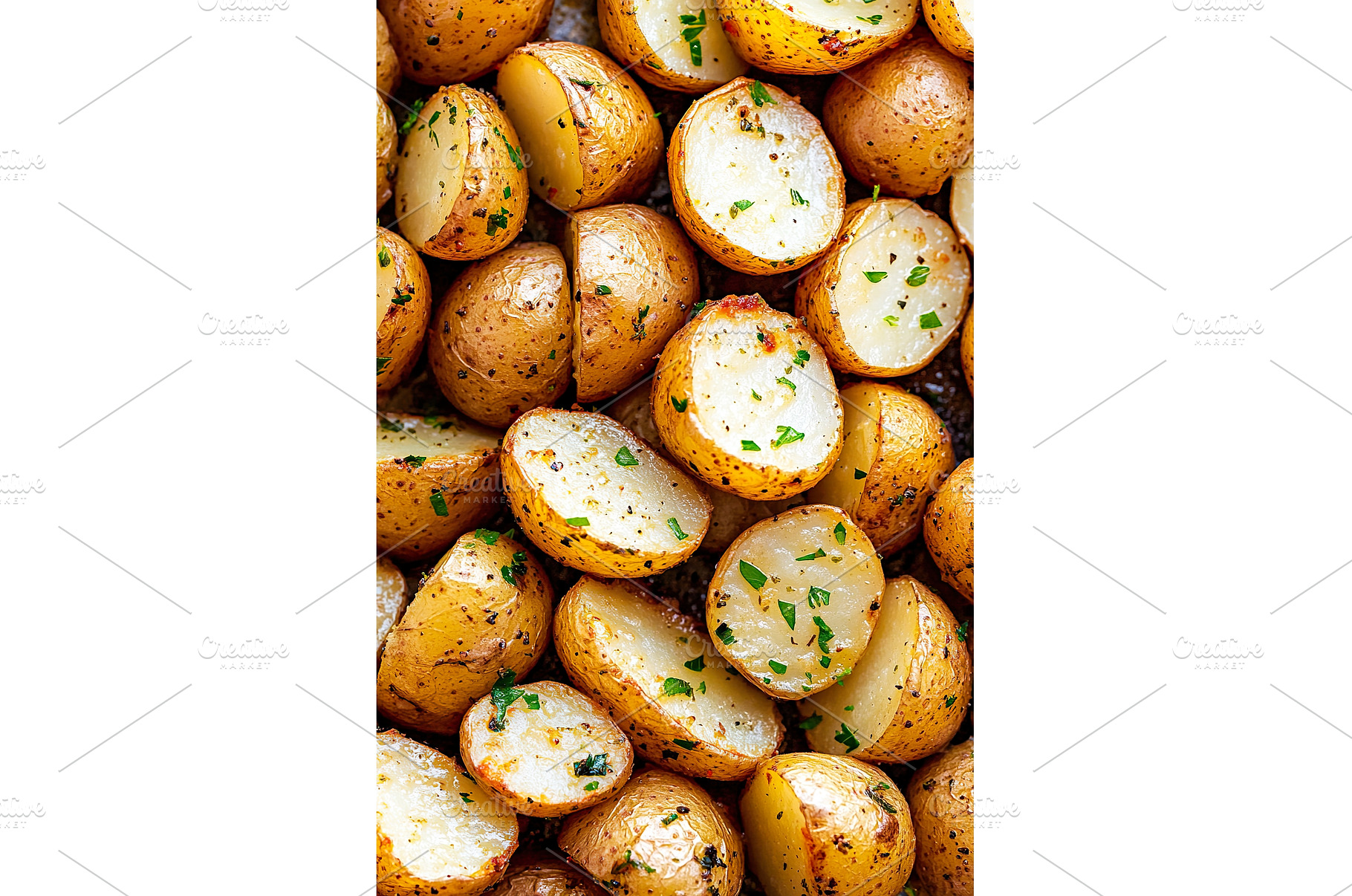 oven roasted new potatoes with herbs, a Food & Drink Photo by Lermont51