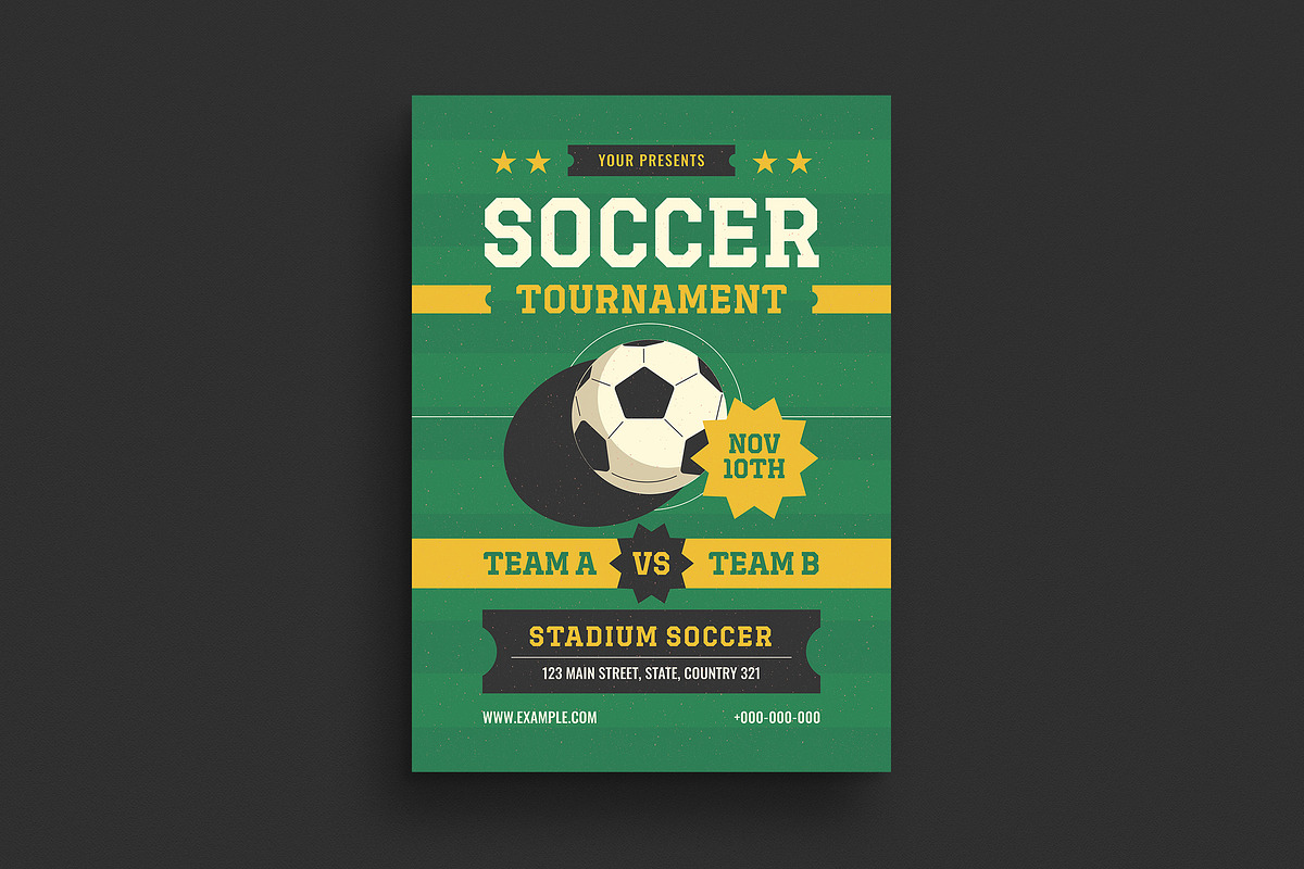 Modern Soccer Tournament Flyer, a Flyer Template by VectorVactory (Photo 1 of 3)
