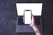 iPhone X and MacBook Mockup, an iPhone Mockup by mwsart (Thumbnail 2 of 2)