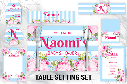 Flower Stripes Table Setting Set
