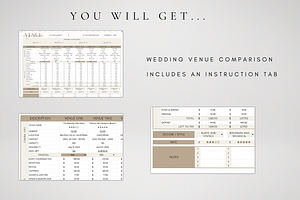 Wedding Venue Comparison Spreadsheet