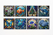 45 JPG STAINED GLASS CLIPART BUNDLE, a Wallpaper Graphic by Vachira Digital Studio (Thumbnail 4 of 6)