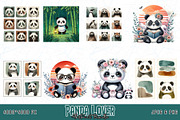 Cute Panda T-shirt Design Bundle, an Illustration by Sofia's Fashion (Thumbnail 3 of 3)