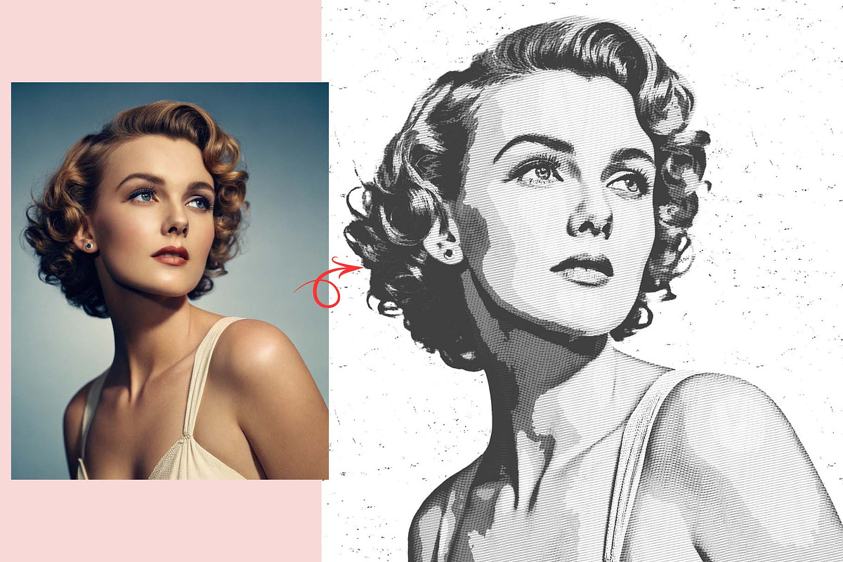 Poster Engraving Photoshop Action, an Action Add-On by MRI STUDIO (Photo 3 of 16)