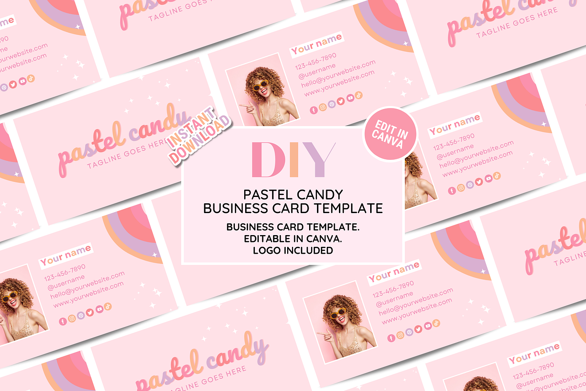 Pastel Business Card, a Business Card Template by SunshineStudioBoutique (Photo 2 of 9)