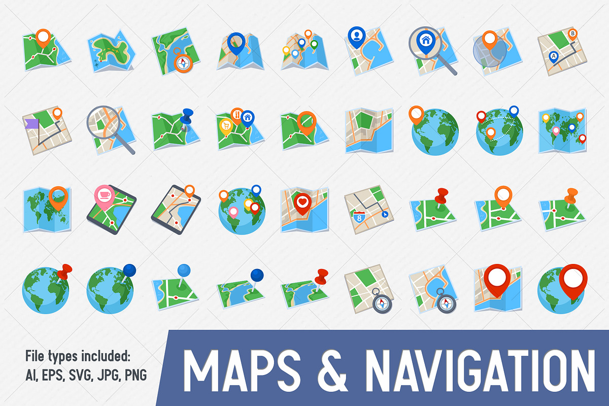Maps & Navigation Icons, an Icon by CristianLungu