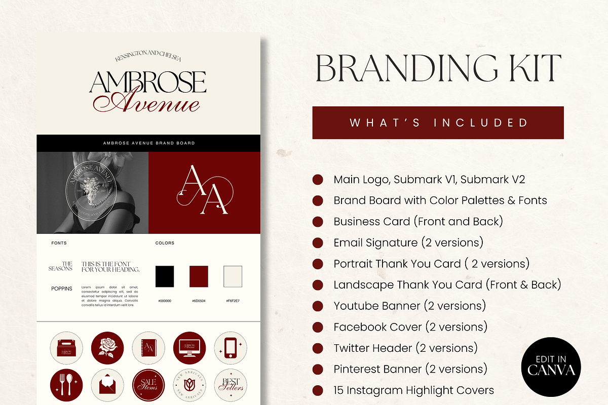 Canva Modern Branding Kit Template, a Branding & Logo Template by Branding Babe Co. (Photo 2 of 9)
