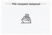 Sailboat Ship and Ferry Icons, an Outline Icon by Designfour (Thumbnail 5 of 6)