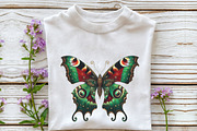Watercolor Christmas Butterfly Clipa, a Seasonal Illustration by Rose Art (Thumbnail 4 of 7)
