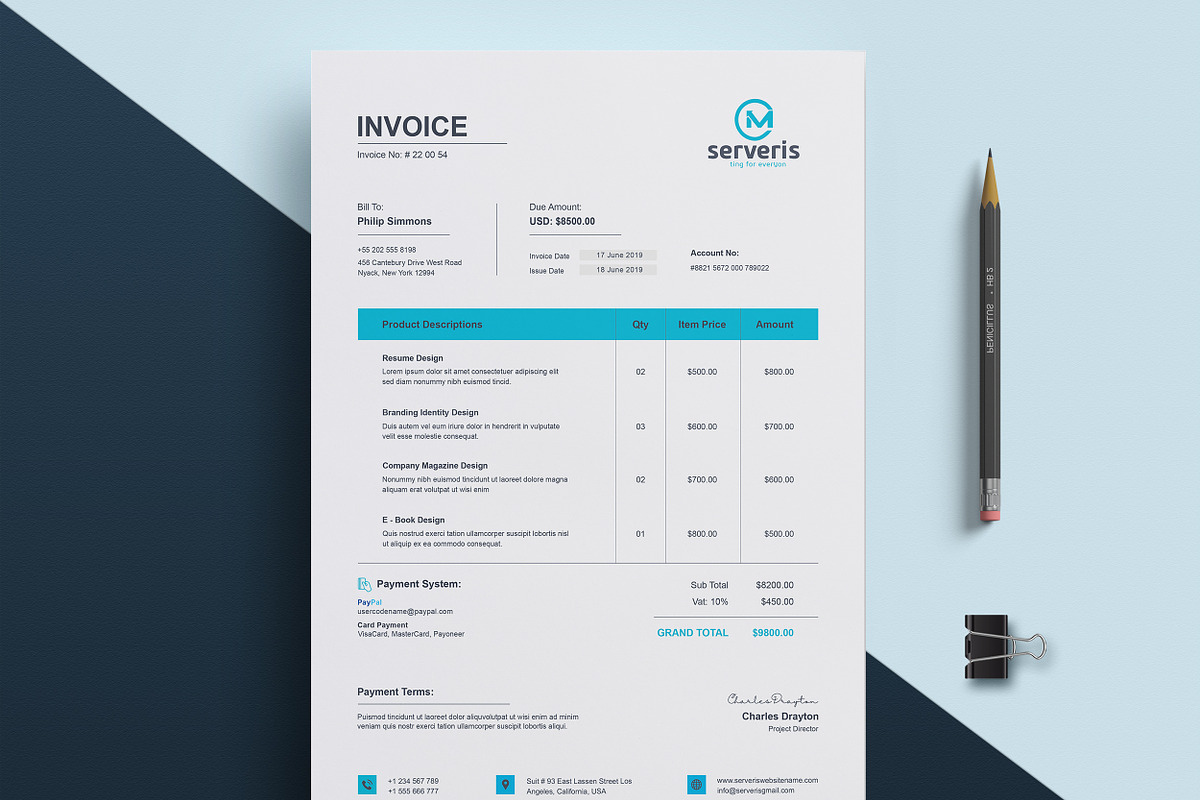 Invoice, a Stationery Template by TelaTemplates (Photo 6 of 7)